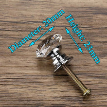 Load image into Gallery viewer, KAK 20-40mm Diamond Shape Design Crystal Glass Knobs Cupboard Drawer Pull Kitchen Cabinet Door Wardrobe Handles Hardware