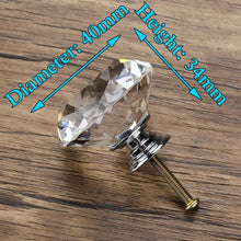 Load image into Gallery viewer, KAK 20-40mm Diamond Shape Design Crystal Glass Knobs Cupboard Drawer Pull Kitchen Cabinet Door Wardrobe Handles Hardware