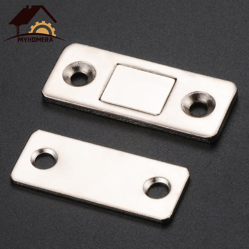 Myhomera 2pcs/Set Strong Door Closer Magnetic Door Catch Latch Door Magnet for Furniture Cabinet Cupboard with Screws Ultra Thin
