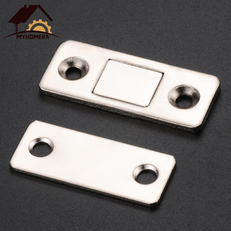 Myhomera 2pcs/Set Strong Door Closer Magnetic Door Catch Latch Door Magnet for Furniture Cabinet Cupboard with Screws Ultra Thin