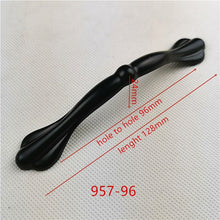 Load image into Gallery viewer, Zinc Alloy Black Cabinet Handles American style Kitchen Cupboard Door Pulls Drawer Knobs Fashion Furniture Handle Hardware