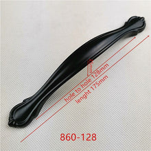 Load image into Gallery viewer, Zinc Alloy Black Cabinet Handles American style Kitchen Cupboard Door Pulls Drawer Knobs Fashion Furniture Handle Hardware