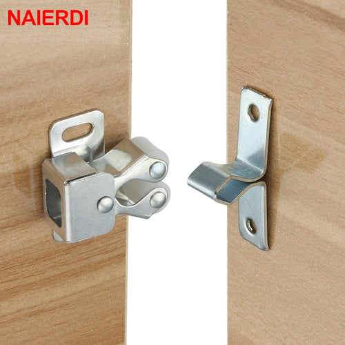 NAIERDI 2PCS Door Stop Closer Stoppers Damper Buffer Magnet Cabinet Catches For Wardrobe Hardware Furniture Fittings