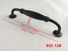Load image into Gallery viewer, Zinc Alloy Black Cabinet Handles American style Kitchen Cupboard Door Pulls Drawer Knobs Fashion Furniture Handle Hardware