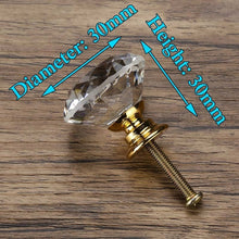 Load image into Gallery viewer, KAK 20-40mm Diamond Shape Design Crystal Glass Knobs Cupboard Drawer Pull Kitchen Cabinet Door Wardrobe Handles Hardware