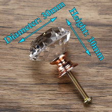 Load image into Gallery viewer, KAK 20-40mm Diamond Shape Design Crystal Glass Knobs Cupboard Drawer Pull Kitchen Cabinet Door Wardrobe Handles Hardware