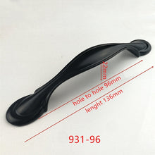 Load image into Gallery viewer, Zinc Alloy Black Cabinet Handles American style Kitchen Cupboard Door Pulls Drawer Knobs Fashion Furniture Handle Hardware